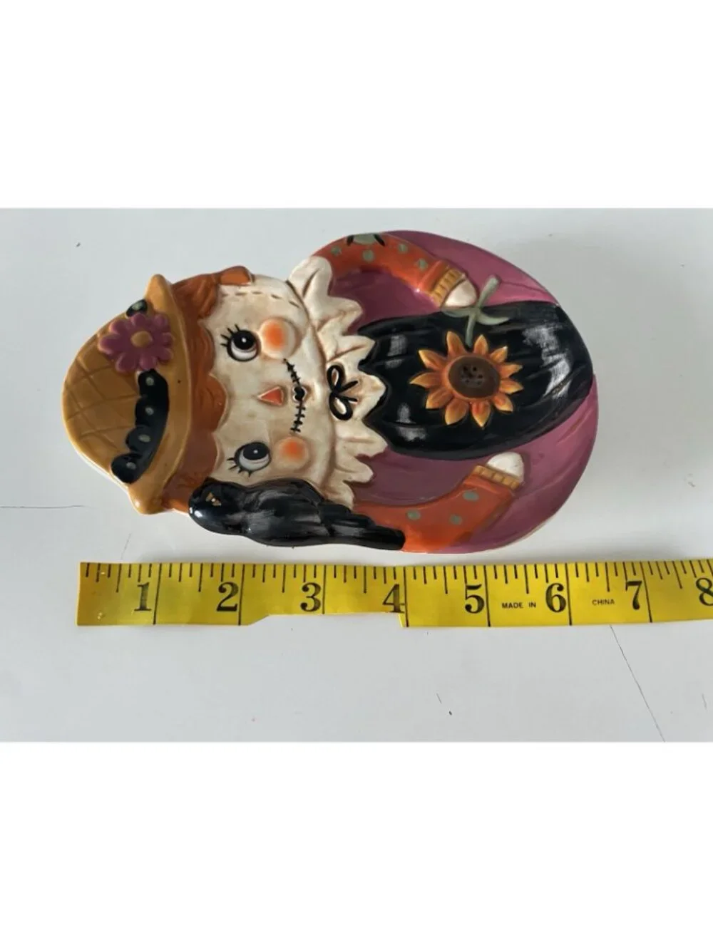 Johanna Parker Design Mrs. Scarecrow (Girl) Ceramic Spoon Rest Autumn Fall NEW